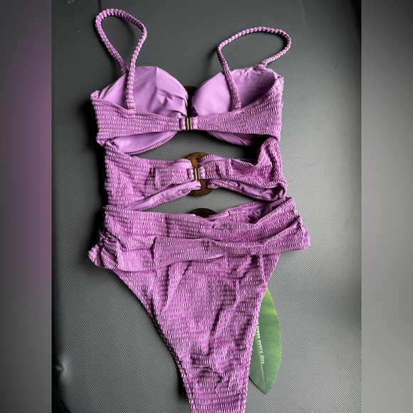 FARM RIO Purple Textured One Piece - Picture 11 of 16